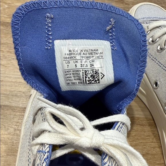 Converse ALL STAR Size 7 Women’s Chuck Taylor Lift Low 'Ranbow - Ozone Blue' - Picture 10 of 13